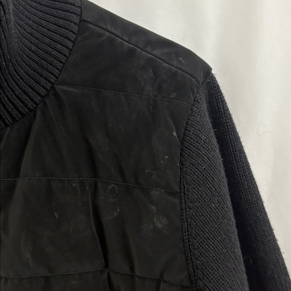 Athleta Hanover Hybrid Jacket Size XL /T Puffer Coat Black Merino Wool Blend - Picture 10 of 12